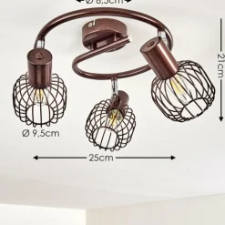 hofstein Spots Et Projecteurs|Plafonnier Cancun Brun, 3 lumières