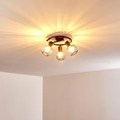 hofstein Spots Et Projecteurs|Plafonnier Cancun Brun, 3 lumières