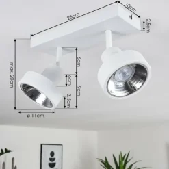 hofstein Spots Et Projecteurs|Plafonnier Chagres Blanc, 2 lumières
