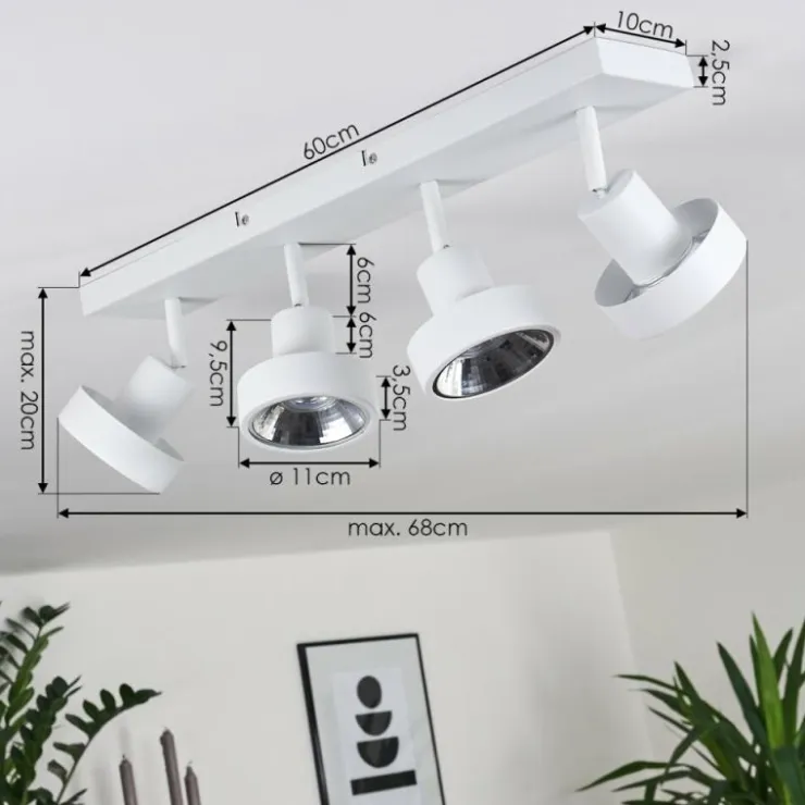hofstein Spots Et Projecteurs|Plafonnier Chagres Blanc, 4 lumières