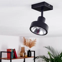 hofstein Spots Et Projecteurs|Plafonnier Chagres Noir, 1 lumière