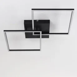 hofstein Éclairage Led|Plafonnier Cheka LED Noir, 2 lumières, Télécommandes