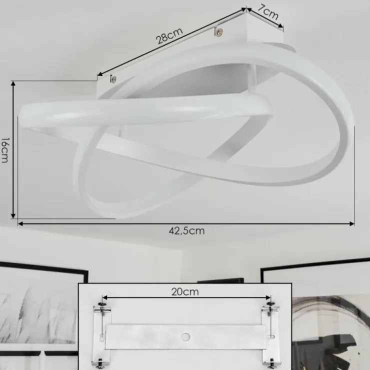 hofstein Éclairage Led|Plafonnier Cochato LED Blanc, 1 lumière