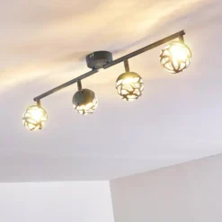 hofstein Spots Et Projecteurs|Plafonnier Covane LED Bleu, Gris, 4 lumières
