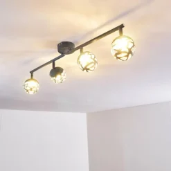 hofstein Spots Et Projecteurs|Plafonnier Covane LED Bleu, Gris, 4 lumières