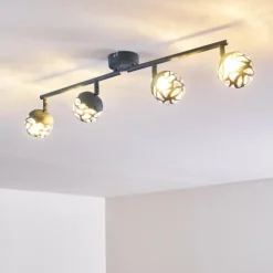 hofstein Spots Et Projecteurs|Plafonnier Covane LED Bleu, Gris, 4 lumières