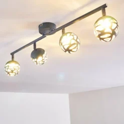 hofstein Spots Et Projecteurs|Plafonnier Covane LED Bleu, Gris, 4 lumières