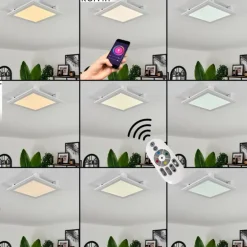 Plafonnier Crum LED Blanc, 1 lumière, Télécommandes