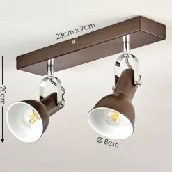 hofstein Spots Et Projecteurs|Plafonnier Danikon Brun, 2 lumières