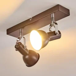 hofstein Spots Et Projecteurs|Plafonnier Danikon Brun, 2 lumières