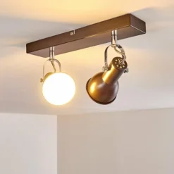 hofstein Spots Et Projecteurs|Plafonnier Danikon Brun, 2 lumières