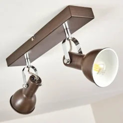 hofstein Spots Et Projecteurs|Plafonnier Danikon Brun, 2 lumières