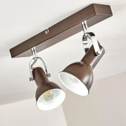 hofstein Spots Et Projecteurs|Plafonnier Danikon Brun, 2 lumières
