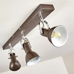 hofstein Spots Et Projecteurs|Plafonnier Danikon Brun, 3 lumières