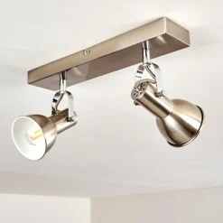 hofstein Spots Et Projecteurs|Plafonnier Danikon Nickel mat, 2 lumières