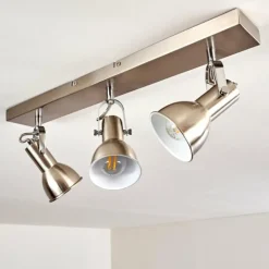 hofstein Spots Et Projecteurs|Plafonnier Danikon Nickel mat, 3 lumières
