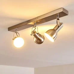 hofstein Spots Et Projecteurs|Plafonnier Danikon Nickel mat, 3 lumières