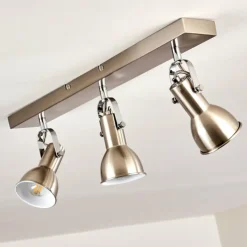 hofstein Spots Et Projecteurs|Plafonnier Danikon Nickel mat, 3 lumières