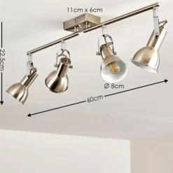 hofstein Spots Et Projecteurs|Plafonnier Danikon Nickel mat, 4 lumières