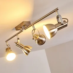 hofstein Spots Et Projecteurs|Plafonnier Danikon Nickel mat, 4 lumières