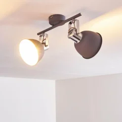 hofstein Spots Et Projecteurs|Plafonnier Dompierre Gris, Blanc, 2 lumières