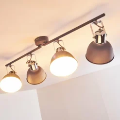 hofstein Spots Et Projecteurs|Plafonnier Dompierre Gris, Blanc, 4 lumières