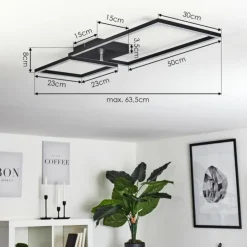 hofstein Éclairage Led|Plafonnier Doyon LED Noir, 1 lumière
