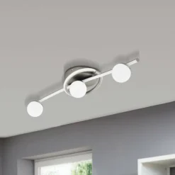 Luminaires Eglo Éclairage Led|Plafonnier Eglo AQUINO LED Nickel mat, 4 lumières