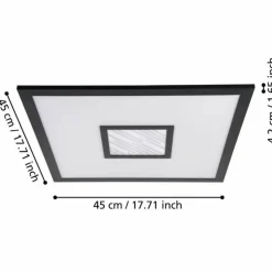 Luminaires Eglo Éclairage Led|Plafonnier Eglo BORDONARA LED Noir, Blanc, 1 lumière, Télécommandes
