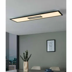 Luminaires Eglo Éclairage Led|Plafonnier Eglo BORDONARA LED Noir, Blanc, 1 lumière, Télécommandes