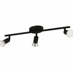 Luminaires Eglo Éclairage Led|Plafonnier Eglo BUZZ-LED Noir, 3 lumières
