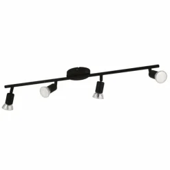 Luminaires Eglo Éclairage Led|Plafonnier Eglo BUZZ-LED Noir, 4 lumières
