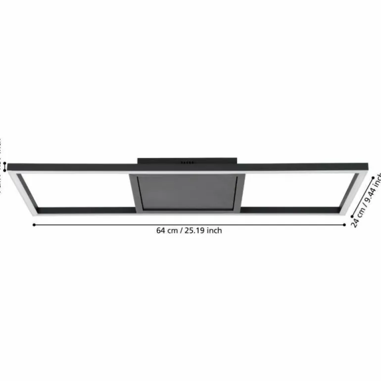 Plafonnier Eglo CALAGRANO-Z LED Noir, 1 lumière, Changeur de couleurs