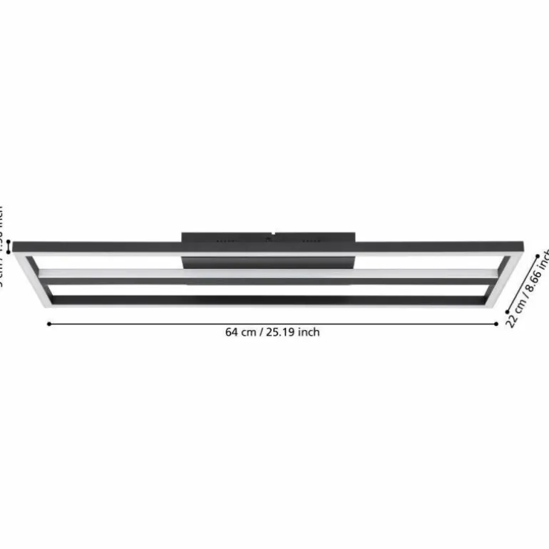 Plafonnier Eglo CALAGRANO-Z LED Noir, 1 lumière, Changeur de couleurs