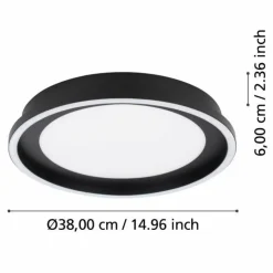Luminaires Eglo Éclairage Led|Plafonnier Eglo CALAGRANO LED Noir, 2 lumières, Télécommandes