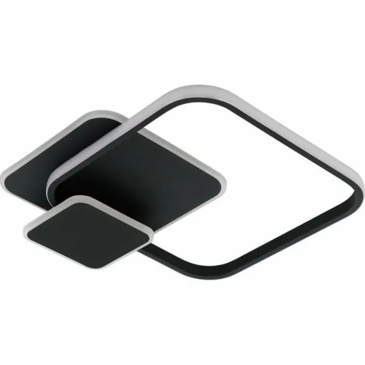 Luminaires Eglo Éclairage Led|Plafonnier EGLO CAPRAGGIA LED Noir, 1 lumière