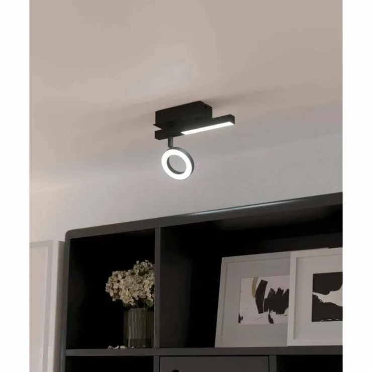 Luminaires Eglo Éclairage Led|Plafonnier Eglo CARDILLIO LED Noir, 2 lumières