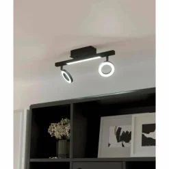 Luminaires Eglo Éclairage Led|Plafonnier Eglo CARDILLIO LED Noir, 3 lumières
