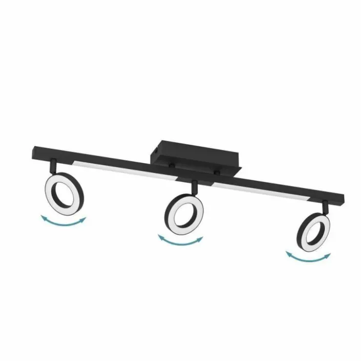 Luminaires Eglo Éclairage Led|Plafonnier Eglo CARDILLIO LED Noir, 5 lumières