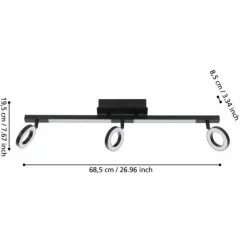 Luminaires Eglo Éclairage Led|Plafonnier Eglo CARDILLIO LED Noir, 5 lumières
