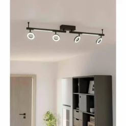 Luminaires Eglo Éclairage Led|Plafonnier Eglo CARDILLIO LED Noir, 6 lumières