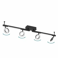 Luminaires Eglo Éclairage Led|Plafonnier Eglo CARDILLIO LED Noir, 6 lumières