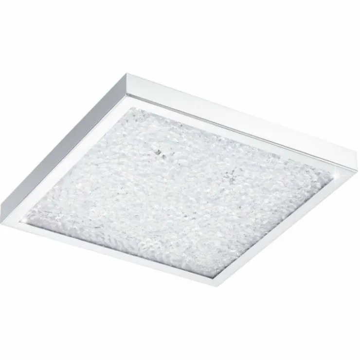 Luminaires Eglo Éclairage Led|Plafonnier Eglo CARDITO LED Chrome, Aspect cristal, 1 lumière