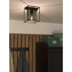 Luminaires Eglo Plafonniers|Plafonnier Eglo CATTERICK Noir, 1 lumière