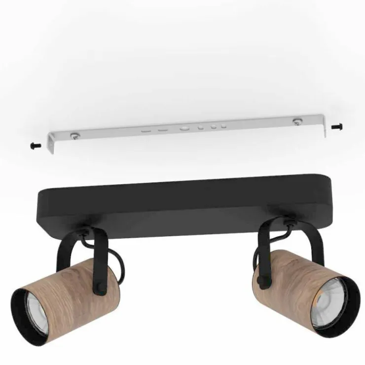 Luminaires Eglo Éclairage Led|Plafonnier Eglo CAYUCA LED Noir, 2 lumières