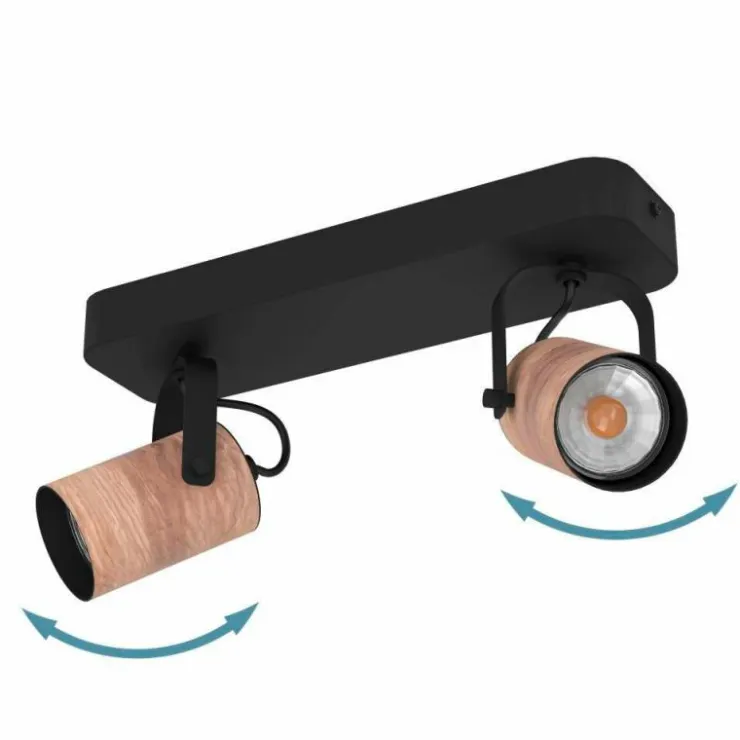 Luminaires Eglo Éclairage Led|Plafonnier Eglo CAYUCA LED Noir, 2 lumières