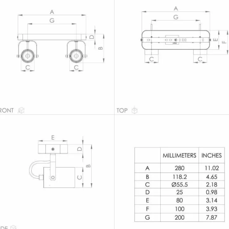 Luminaires Eglo Éclairage Led|Plafonnier Eglo CAYUCA LED Noir, 2 lumières