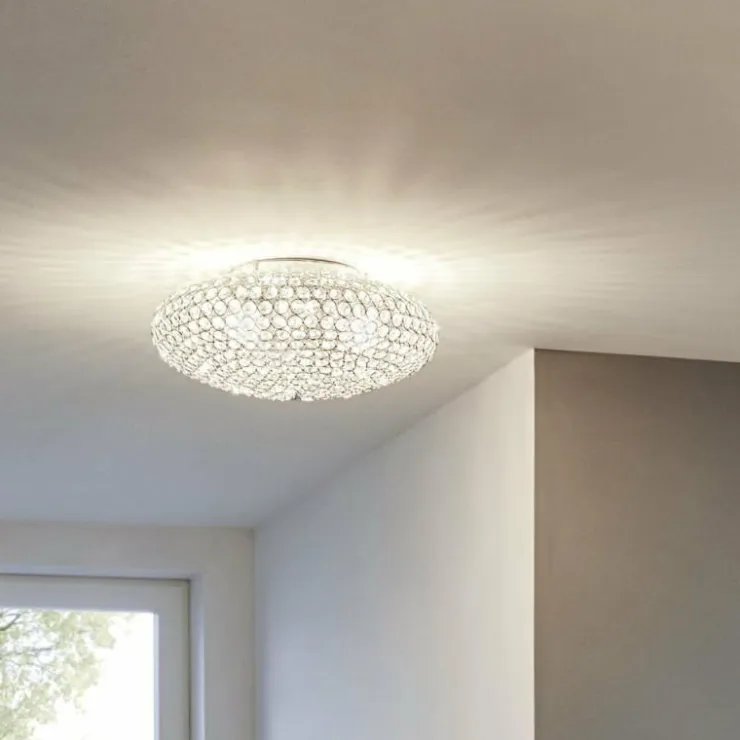 Luminaires Eglo Plafonniers|Plafonnier Eglo CLEMENTE Chrome, Aspect cristal, 3 lumières
