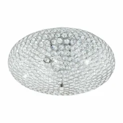 Luminaires Eglo Plafonniers|Plafonnier Eglo CLEMENTE Chrome, Aspect cristal, 3 lumières