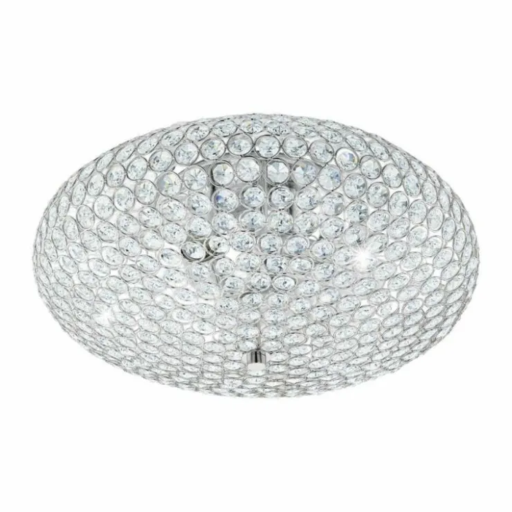 Luminaires Eglo Plafonniers|Plafonnier Eglo CLEMENTE Chrome, Aspect cristal, 3 lumières